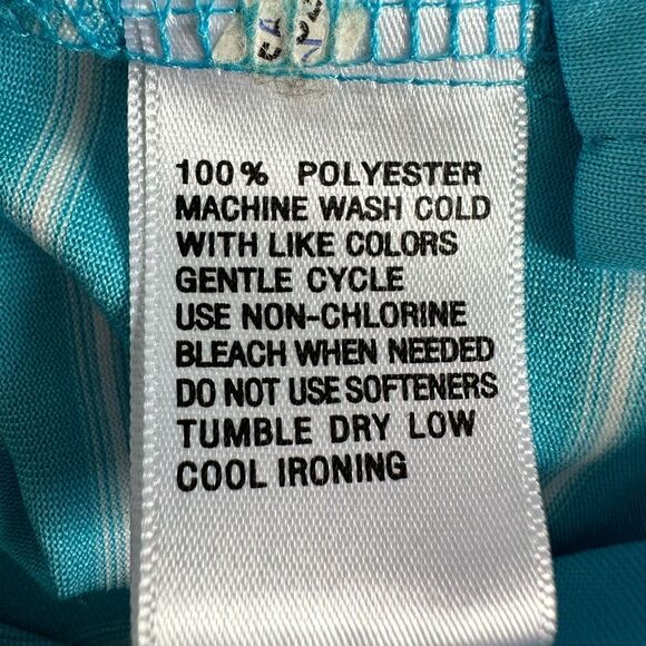 Greg Norman Golf Polo Shirt Striped Short Sleeve Size Large Blue Play Dri - Picture 7 of 9